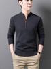 2025 Men's Autumn/Winter Knit Sweater: Half-High Collar, Zipper, Loose Fit, Long Sleeve Pullover