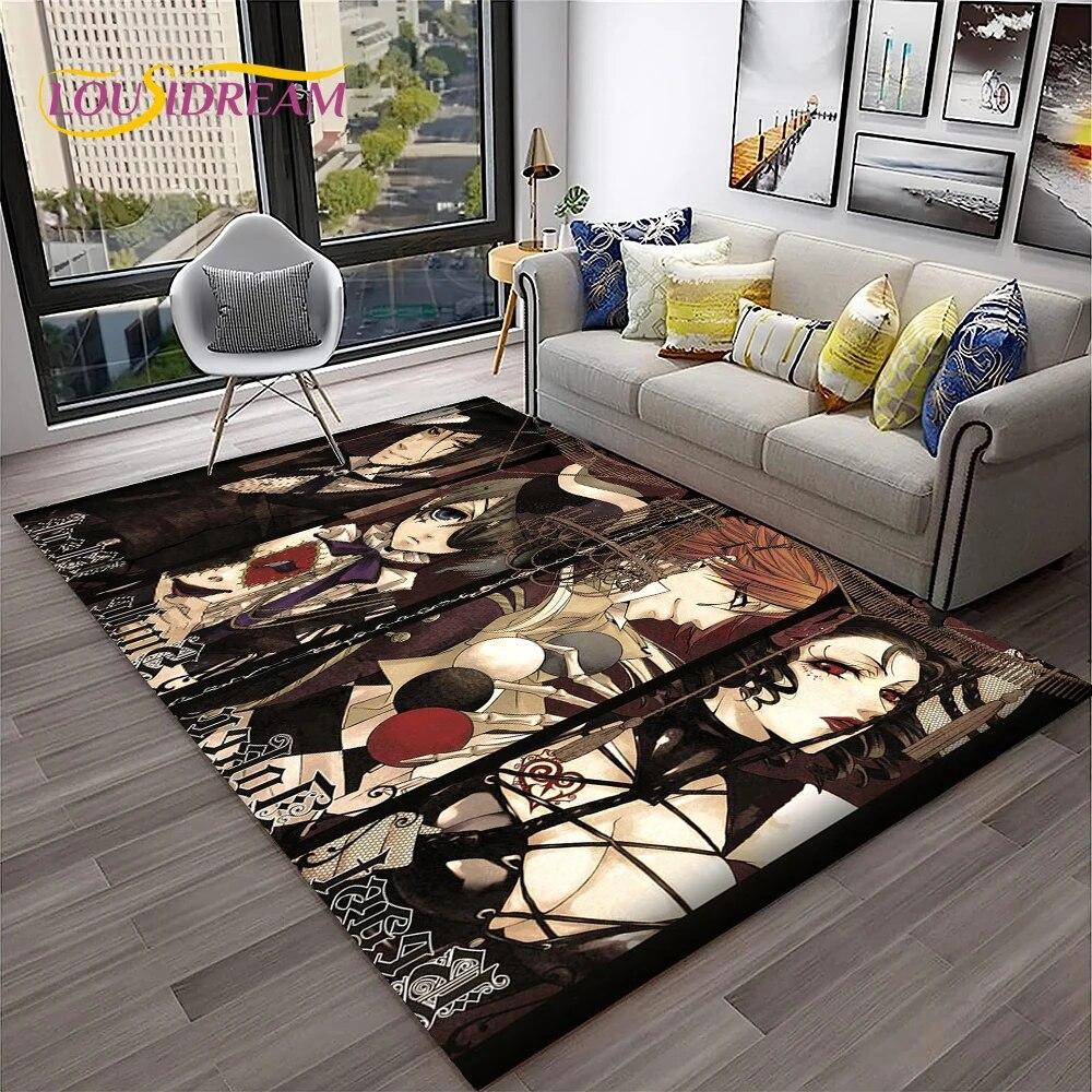 Cartoon Black Butler Anime 3D Carpet Rug for Home Living Room Bedroom Sofa Doormat Decor,kids Play Area Rug Non-slip Floor Mat