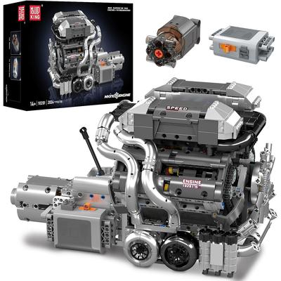 Mould King 10201 Technisches Auto Motor Spielzeug Der Motorisierte Supersportwagen W16 Motor + Getriebe Baustein Stein Kinder Geschenk