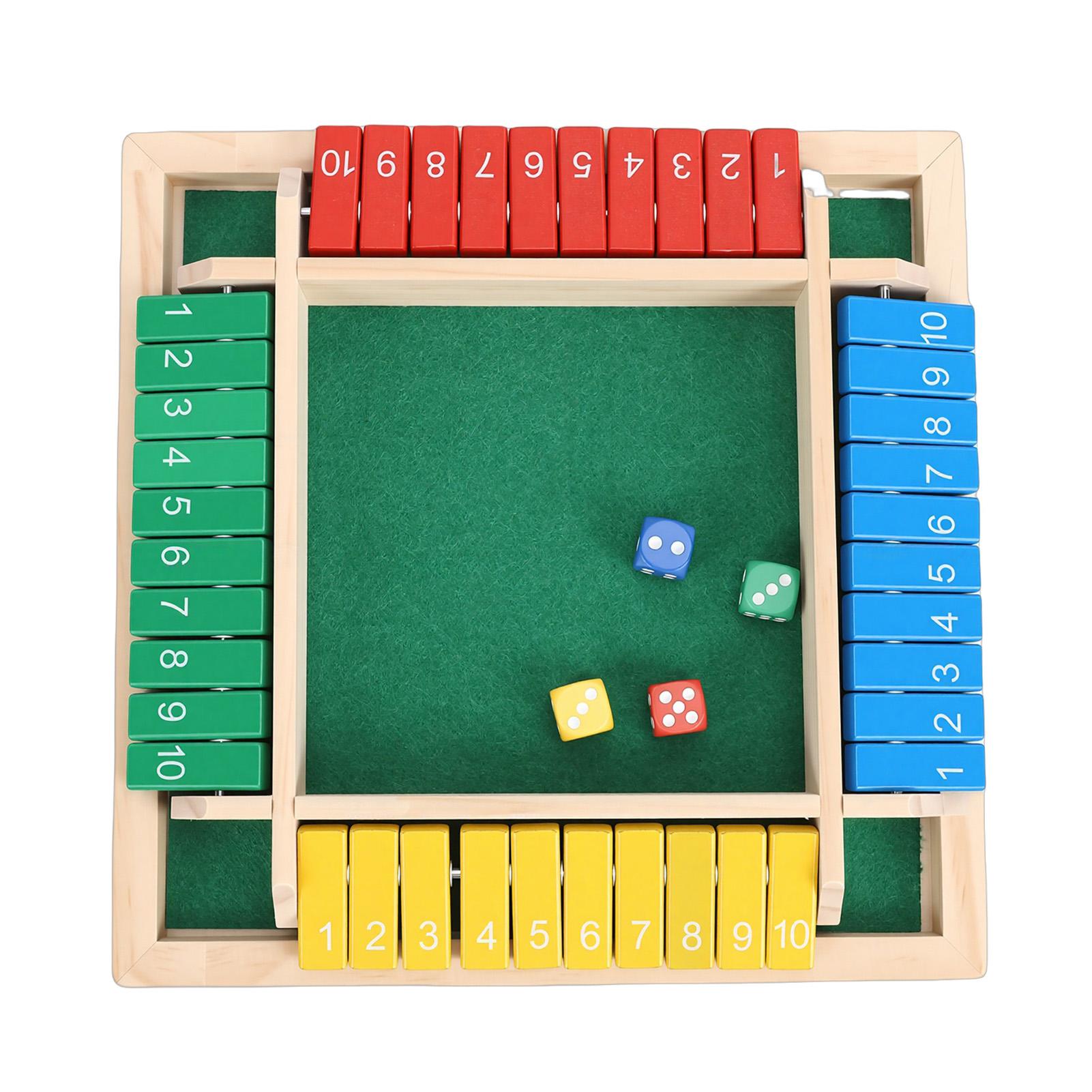 Игра  Shut The Box  Деревянная доска и 8 кубиков Настольная математическая игра для 2-4 игроков Семейные путешествия и встречи