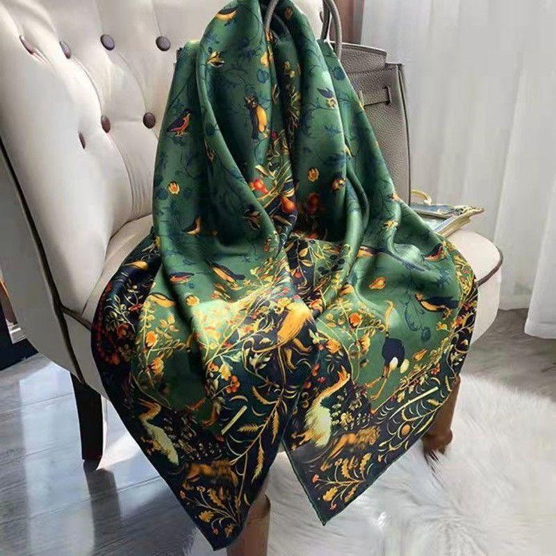Women's New High-end Silk Spring and Autumn Summer Versatile Shawl Thin Sun Protection Neck Protection Fashionable Scarf