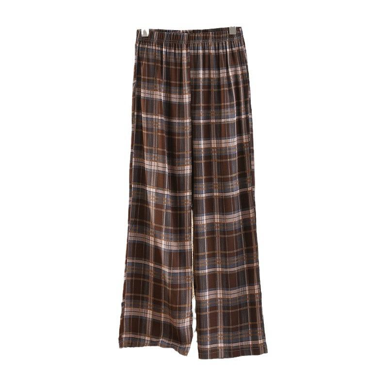 Women's Loungewear: Cotton Silk Loose Wide-Leg Pajamas - Summer Casual Trousers, Wearable Outdoors