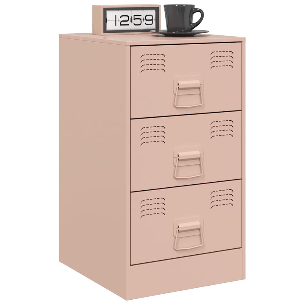 Nightstands 2 pcs. Pink 34.5 x 39 x 62 cm Steel