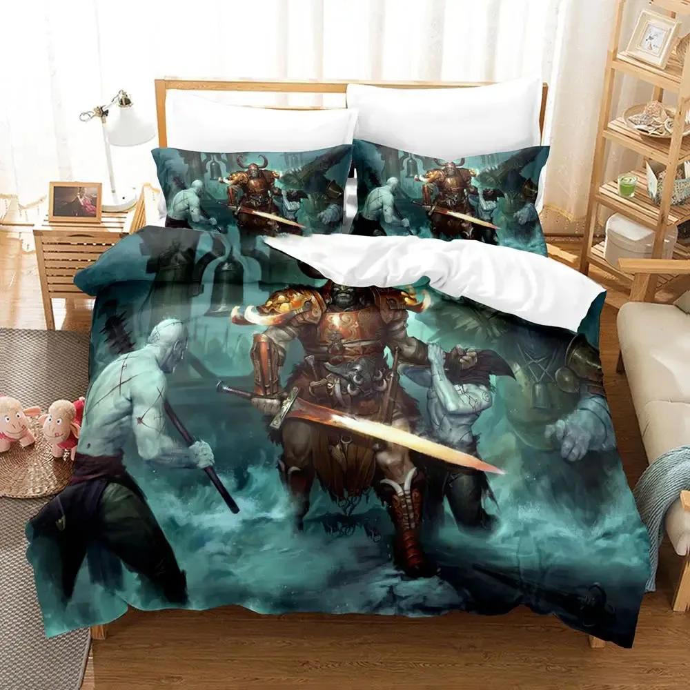 Nowa pościel Diablo IV Rozmiar Pojedynczy Twin Pełny Queen King Rozmiar Pokrowiec na łóżko Anime Dla Dorosłych Chłopców Wystrój Sypialni Rozmiar King, Rozmiar Queen