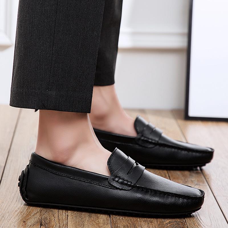 Fashion Big Size 49 Man Leather Shoes Slipons Classic Summer Male Flat Shoe Genuine Leather Men's Loafers Moccasins Casual Driving Shoes