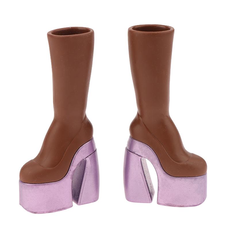 Mini Poupée Simulation Bottes à Talons Hauts Accessoires d'Habillage de Poupée Décoration Vêtements de Maison de Poupée Pour Filles Jouets de Jeu de Rôle