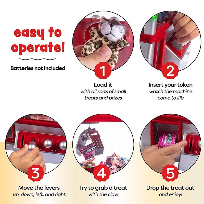 Mini Münzbetriebener Greifautomat für Kinder - Rollenspiel Süßigkeiten- und Spielzeuggreifer