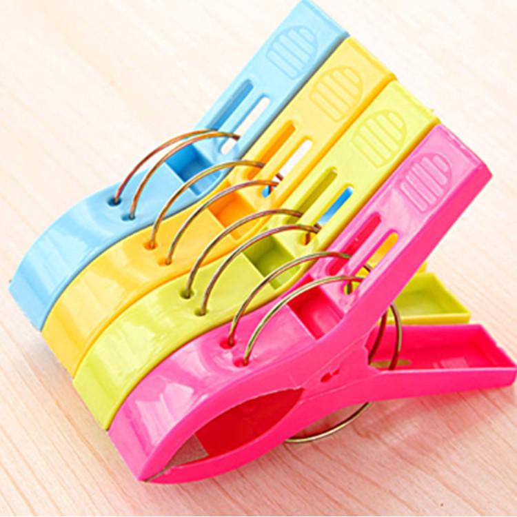 Windproof Plastic Clips (4-Pack) for Drying Quilts, Clothes, and Bed Sheets
