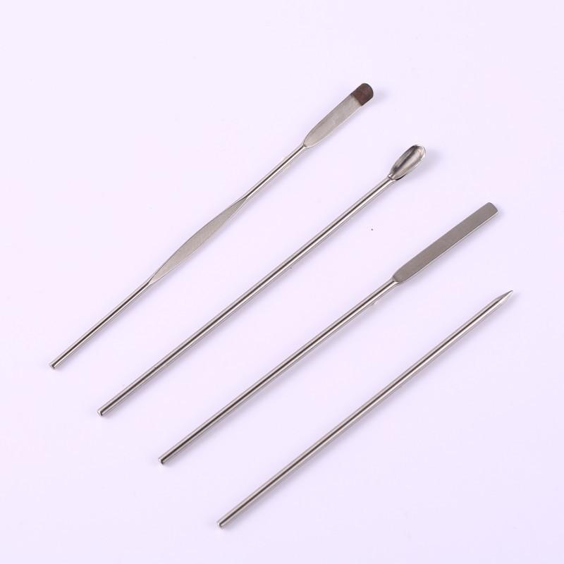 4Pcs Nail Art Stirring Rod Tool Stainless Steel Powder Liquid Gel Polish Spoon Spatula Foundation Mixing Tool