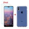 Case and Screen Protector - Apple - iPhone XS/X - 2PCS Tempered Glass - 1PCS TPU Silicone - Blue