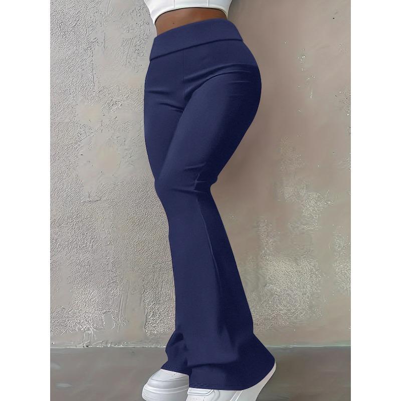 IHUASU Dámské módní ležérní jednobarevné kalhoty a capri Elegantní