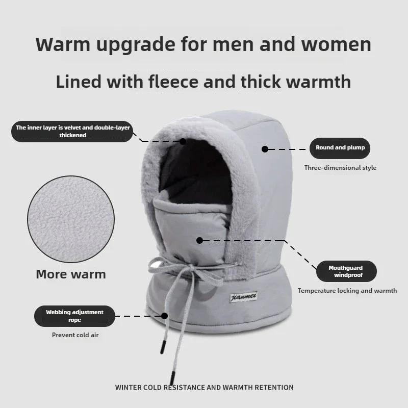 2025 Autumn and Winter Warm Plush Hat Windproof Outdoor Cycling Hat Down Leifeng Style Unisex Ear Protection Warm Hat