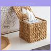 Rattan Tissue Box Holder With Lid For Living Room And Bathroom Decor