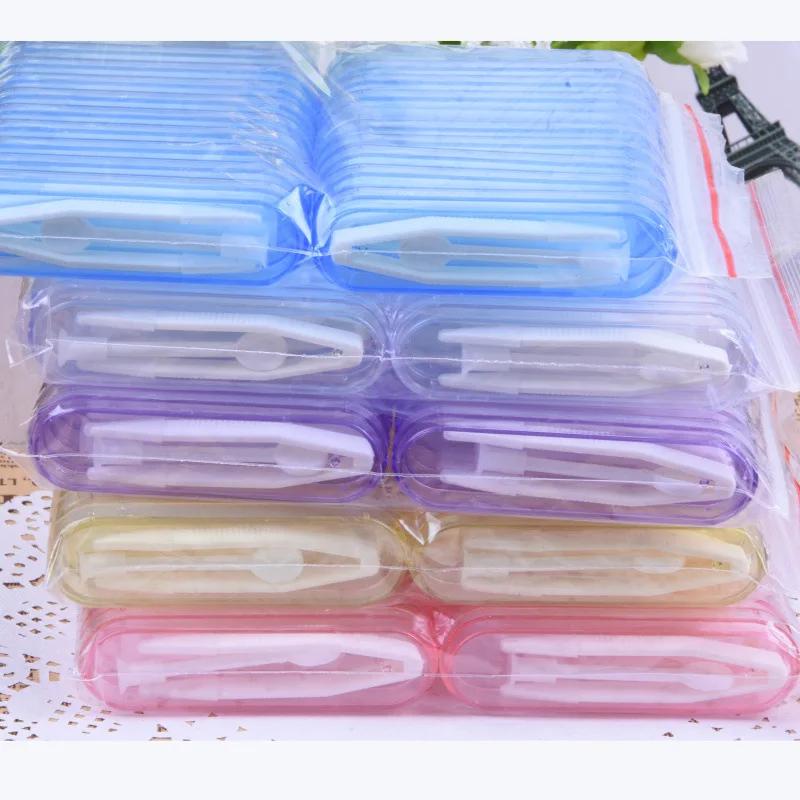 Candy Color Contact Lens Tweezers Women Men Portable Small Contact Lense Case Box Cute Plastic Mini Suction Stick for Lenses