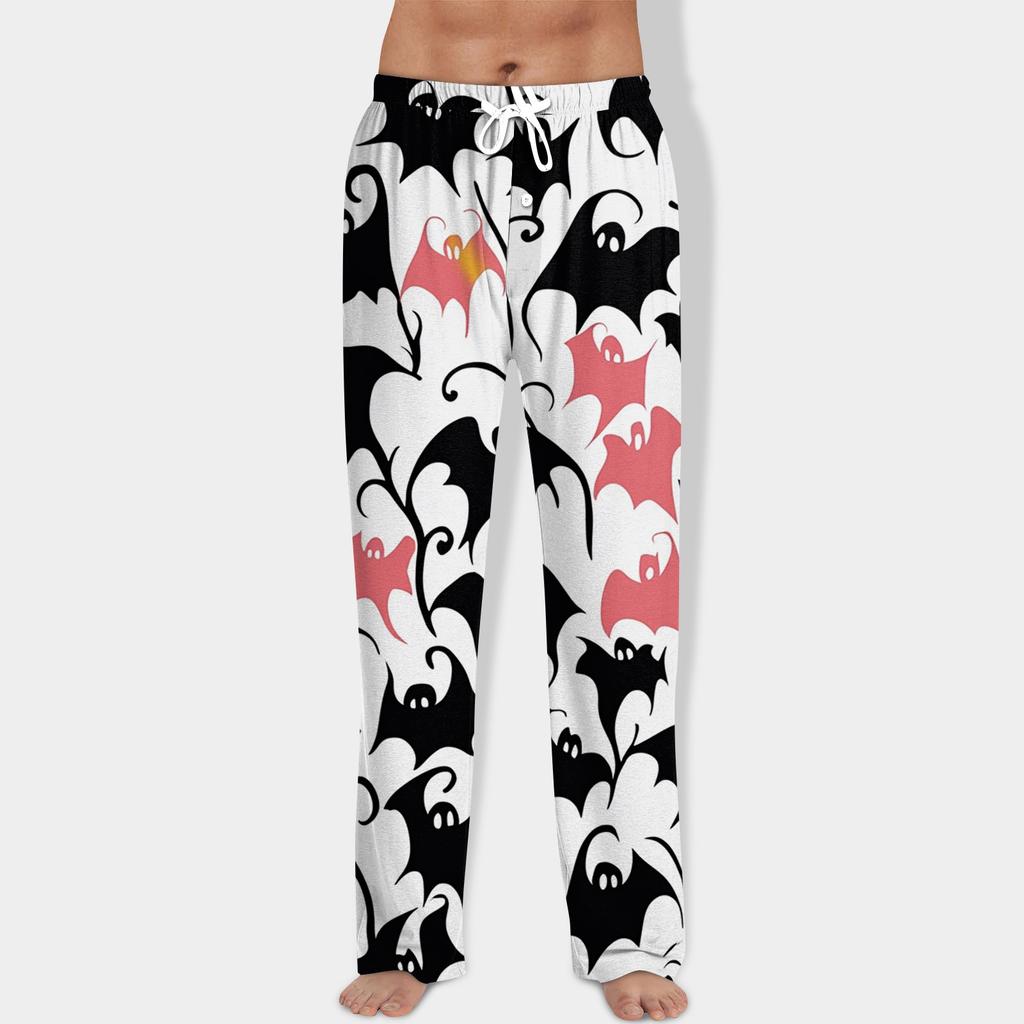 Men's Halloween Print Drawstring Pants Casual Pajama Pants
