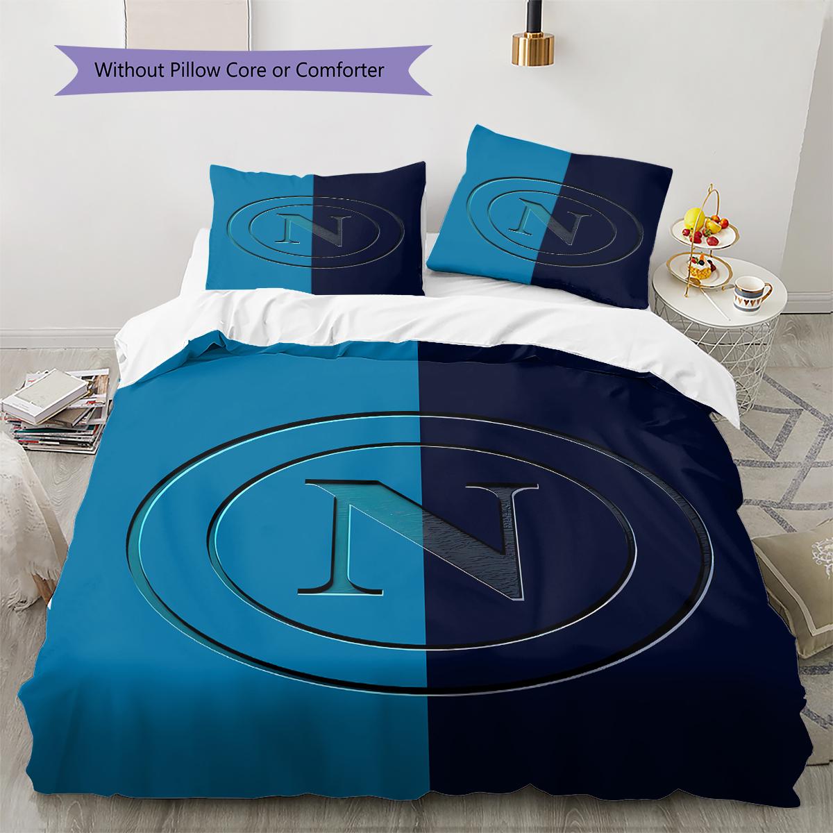 

S.S.C. Napoli Pattern Bedding,Quilt Set Quilt Cover Pillowcase Home Birthday Gift (1 * duvet cover + 2 * pillowcase, without core) 200x200cm