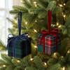 Plaid Xmas Tree Pendant Velvet Christmas Tree Gift Bag  Festive Atmosphere