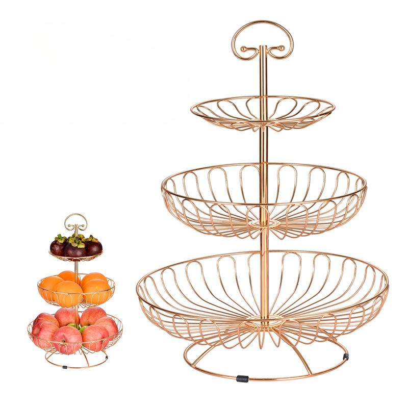 Nor-dic Style Fruit Tray Living Room Home Use 3unitlayer Fruit Tray Modern Minimalist Exquisite Multi-layer Fruit Basket Super Large Fruit Tray Home