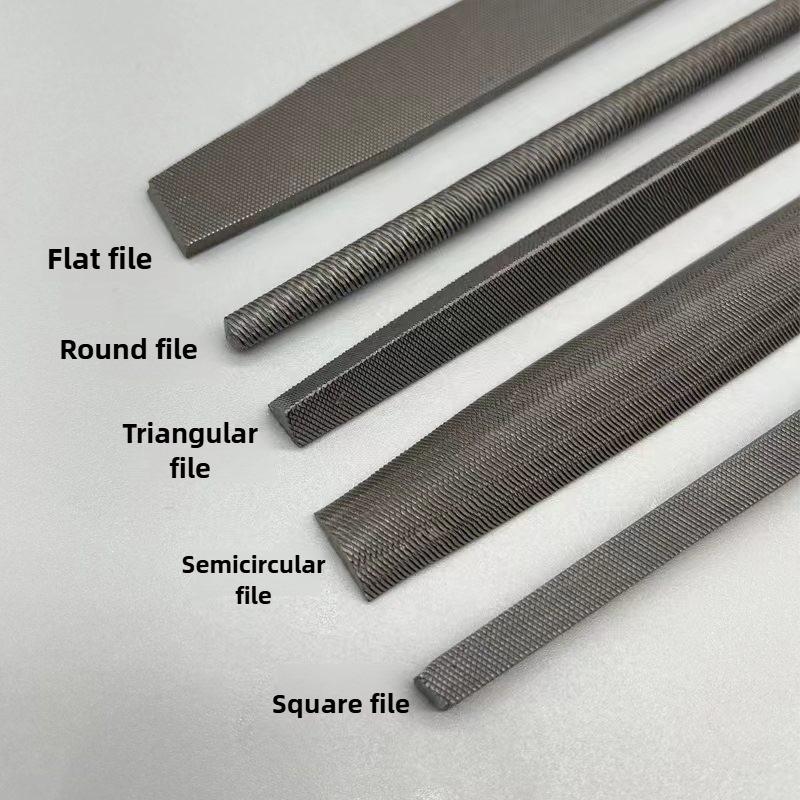 5Pcs 6 Inch Industrial Steel Files Set Flat/Round/Half Round/Triangle/Square For Metalworking Woodworking Steel Rasp File Flat