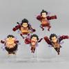 11Cm 5Stk/Set Q Version von Schelmischem Ruffy Lustiges One Piece Gear 4 Ruffy Anime Figuren PVC Modell Spielzeug Desktop Auto Montiertes Ornament