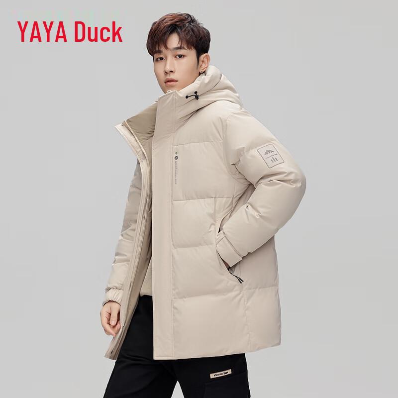 YAYA Unisex Mid-Length Hooded Down Jacket