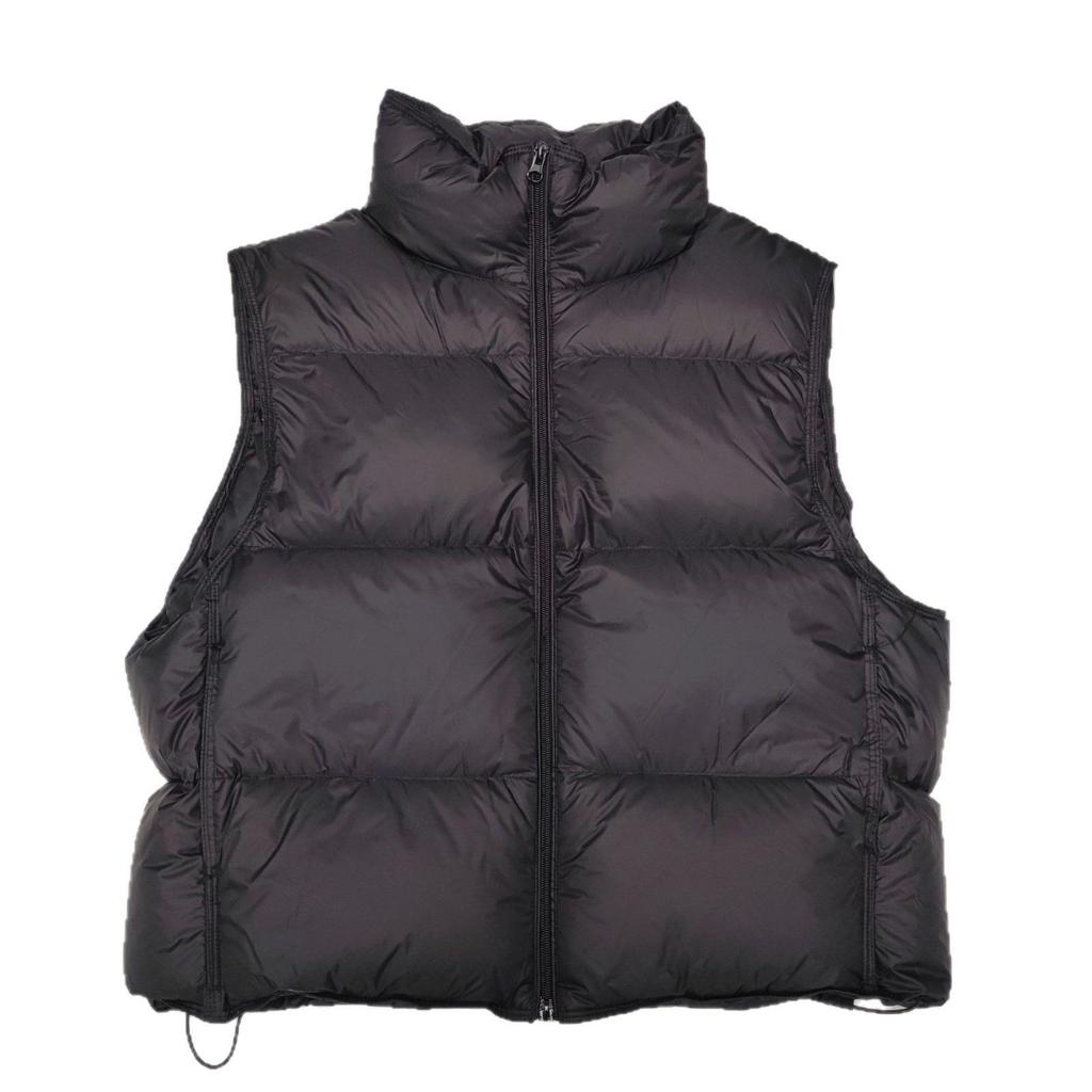 Women's White Duck Down Sleeveless Stand Collar Vest - Korean Style, Versatile, Warm and Thickened for Autumn and Winter.