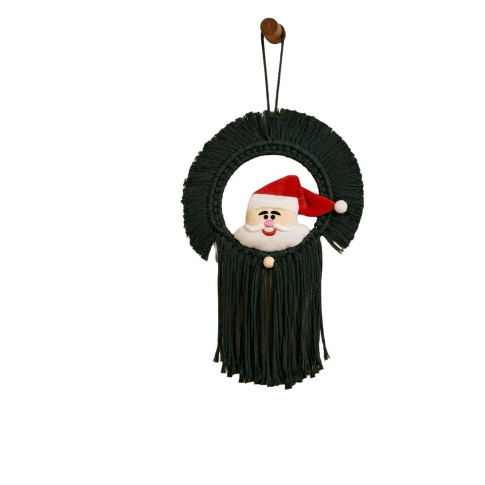 Santa Claus Christmas Tree Tapestry Bohemian Style Cotton Rope Tapestry Living Room
