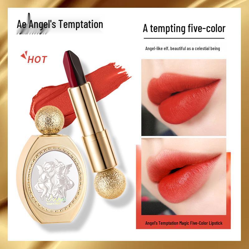 Магическая 5-цветная матовая отбеливающая стойкая меняющая цвет помада  Искушение Ангела .