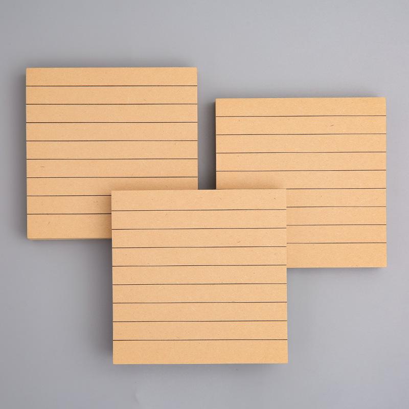Kraft Paper Tearable Memo Pad - Reusable Grid Student Sticky Notes