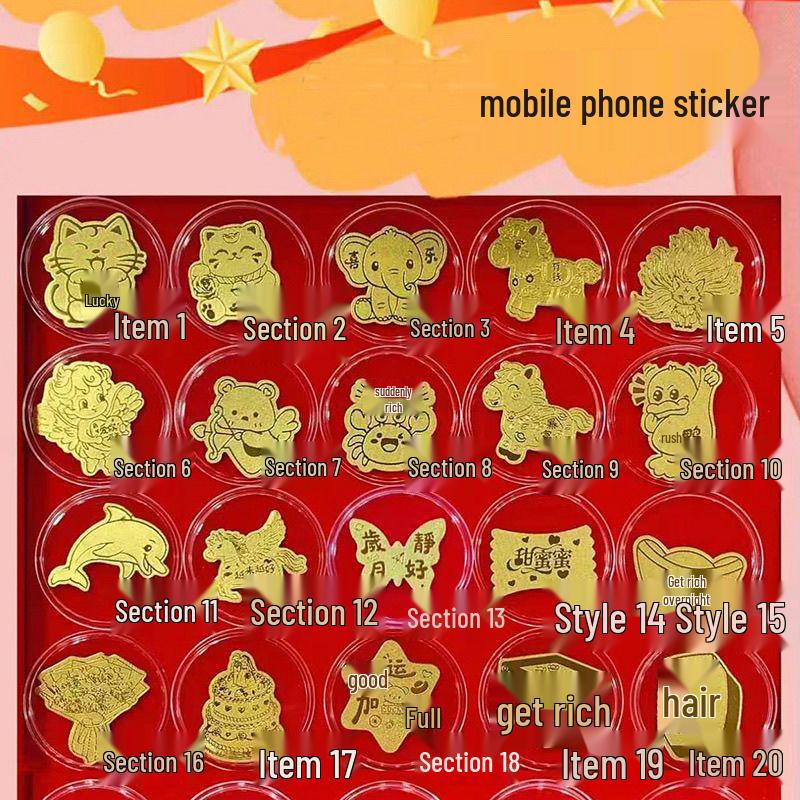 999 Pure Gold Mobile Phone Sticker, 2mg, Boost Wealth & Traffic, Adhesive Backing, Perfect for Live Stream Gifts Style 18 изображения 1