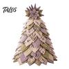 Creative Holiday Gift Ideas DIY Quilted 3D Christmas Tree Craft Kit for Beginners, Handmade Fabric Patchwork Handcrafted Decor Set Tabletop