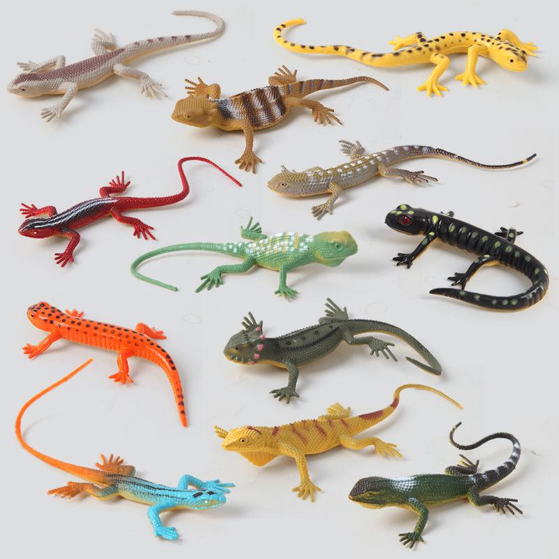 12pcs SimulationMini Lizard Toys for KidsRealistic Lizards & Plastic Reptile Animal Toy Figure Set for Themed Birthday