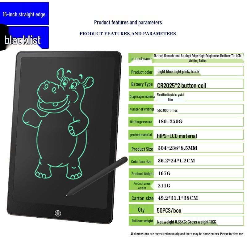 Kids' LCD Drawing Tablet - 6.5/8.5/10/12 Inch with One-Click Clear Screen