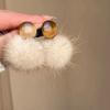 Vintage Maillard Brown Resin Tiger Eye Clip On Earrings Artistic Non Pierced Ear Clips for Women