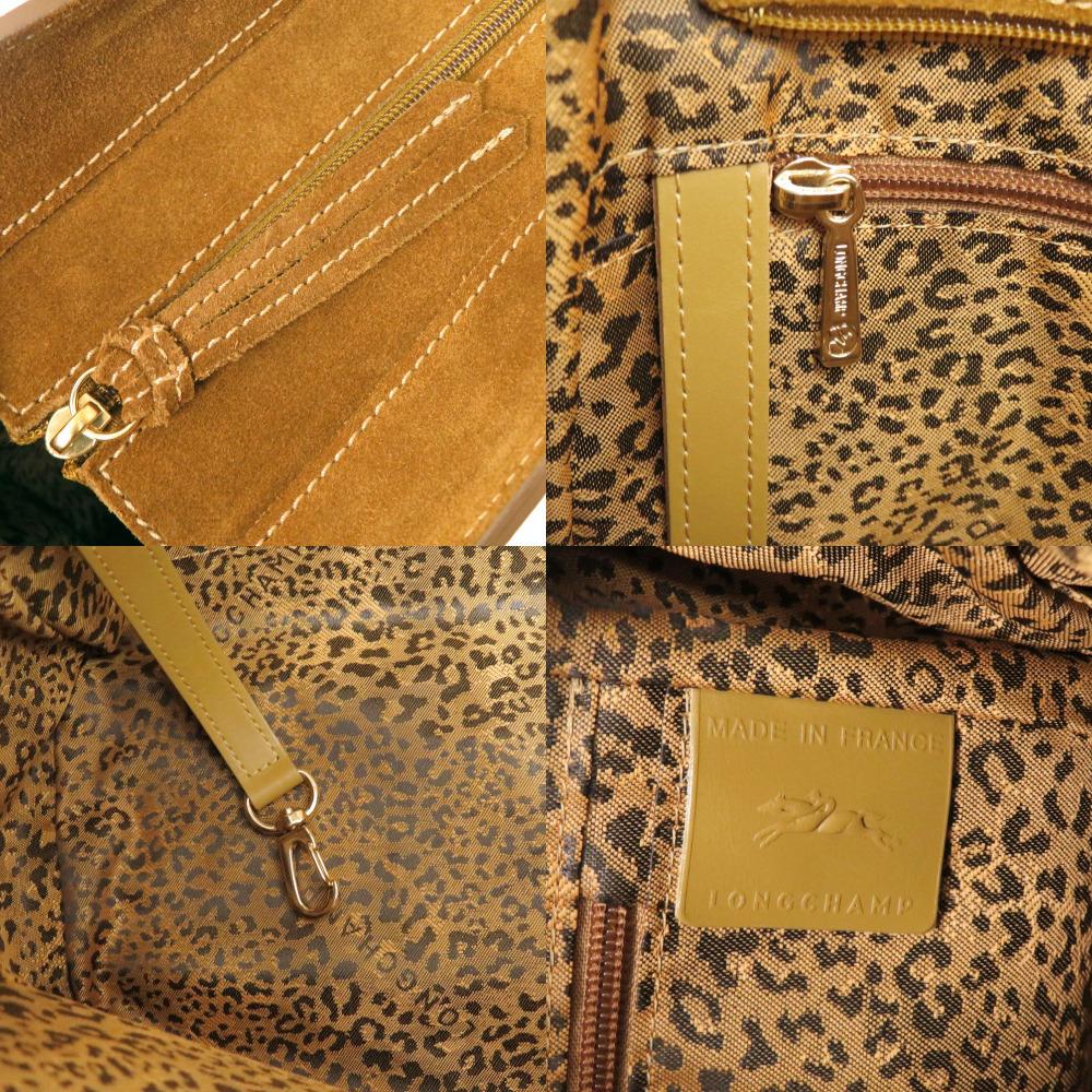 Used AUTHENTIC Longchamp Penelope FantasyTote Bag Brown velvet/Leather