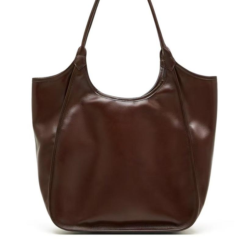 New Top Layer Cowhide Women's Shoulder Bag High Texture Leather Armpit Bag Large Capacity Commuting Shopping Bag 0 sold