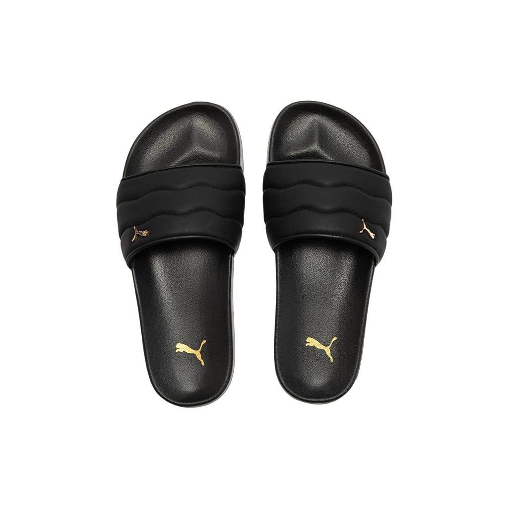 Puma Leadcat 2.0 Puffy Slide Black Women Sneakers Metallic-Gold 389557-01