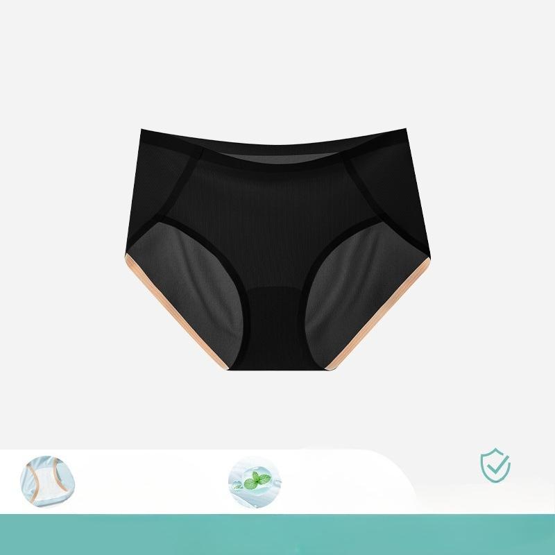 Female Spring and Summer 10a Anti  Bacterial Silk Crotch Ice Silk Breathable No Hip No Trace Briefs