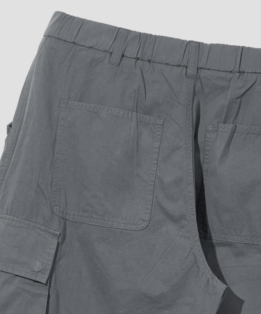 AGOD Cargo Strap Parachute Cotton Pants [Gray]