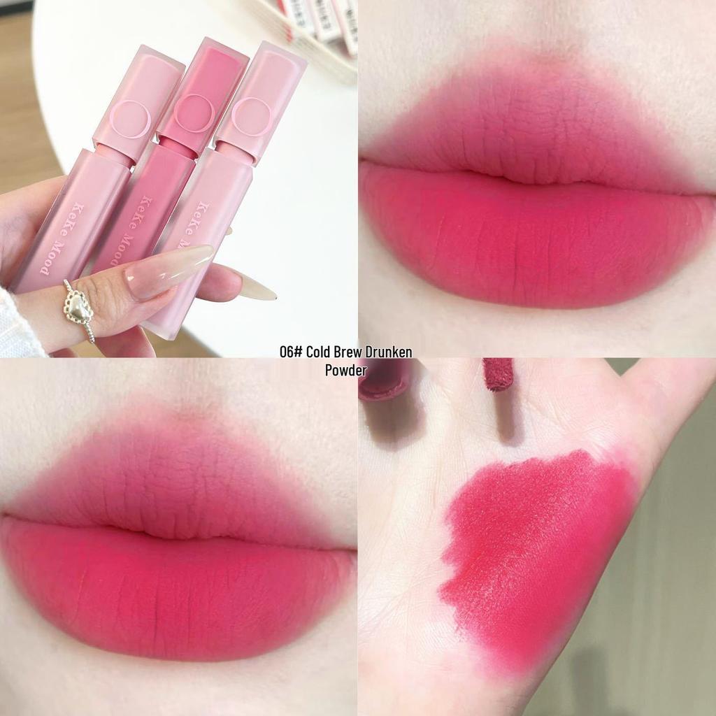 KeKeMood Mist Gummy Matte Velvet Lip Glaze - Long-lasting, Lightweight, Natural Korean Style Lipstick.