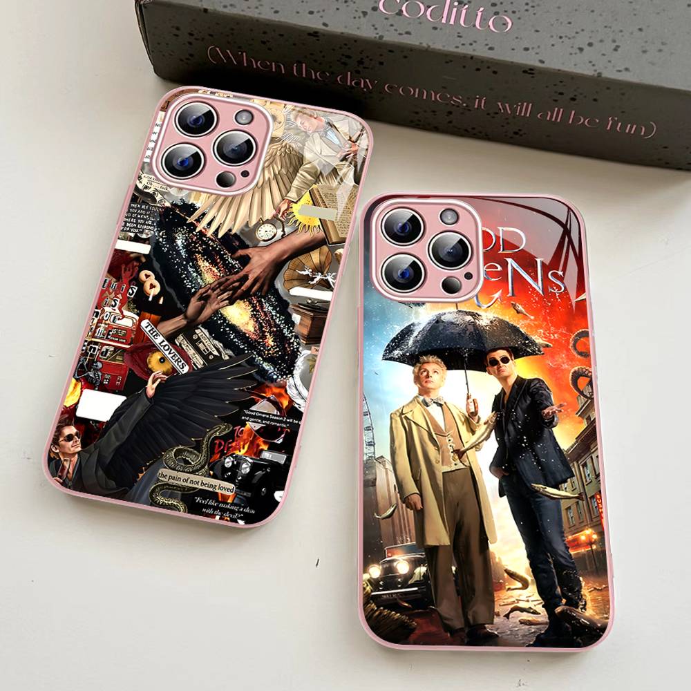 Tv Show G-Good Omens For IPhone 14 13 12 Mini 11 Pro XS Max X XR 14 Plus Tempered Glass Cover