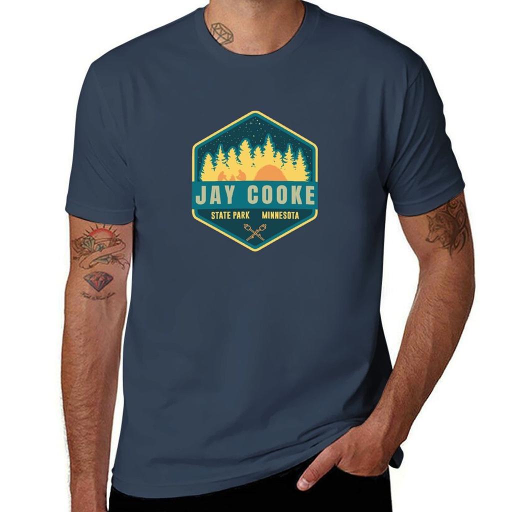 Jay Cooke State Park Hexagon Logo Tshirt Simple Solid Color Crew Neck Tee