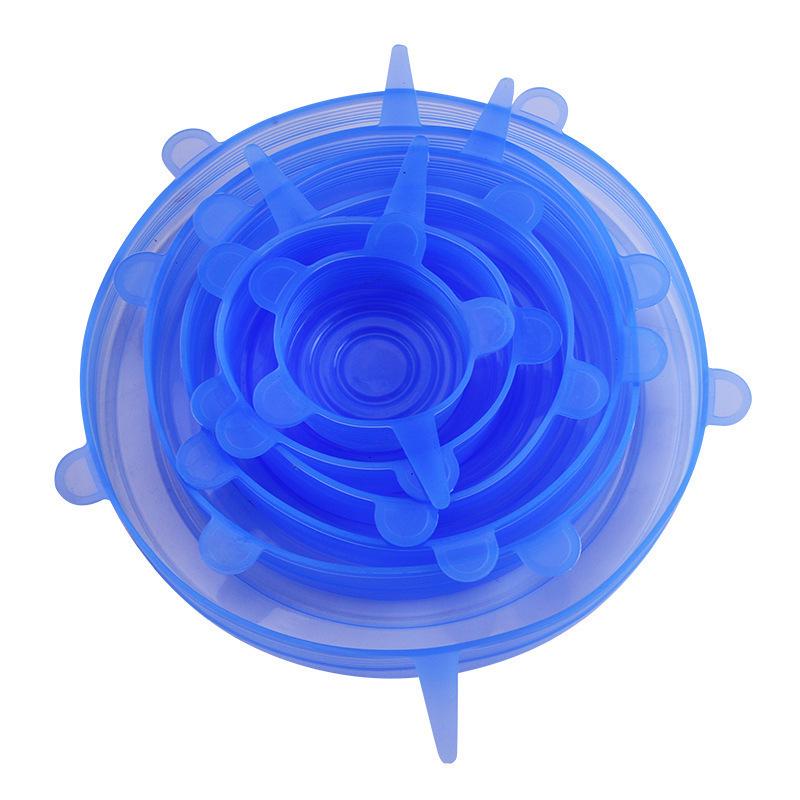 6-Piece Stretchable Silicone Food-Grade Lids for Fresh-Keeping