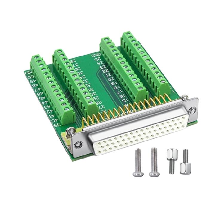 DB50 50Pin Female Male Connector DB50 50Pin Terminal Adapter Terminal Board Adapter Module with Screw Fastening