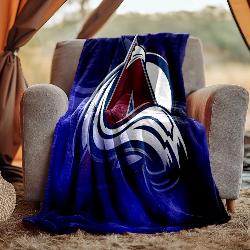 Colorado Avalanche Blanket Flannel Throw for Sofa, Travel, Camping, Livingroom, Office, Chair and Bed Soft and Warm Holiday Birthday gifts