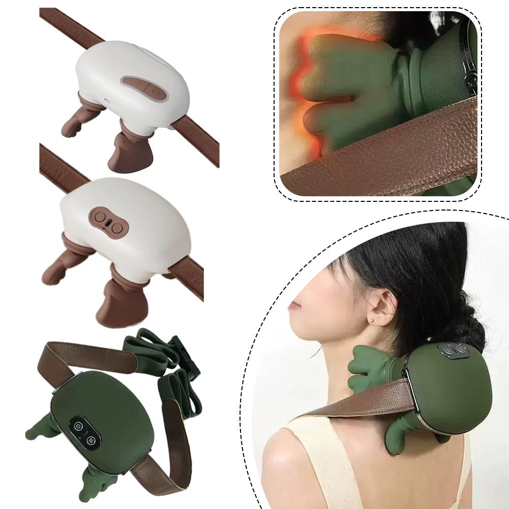 Electric Neck Massager Heated Kneading Shiatsu Shoulder Back Massage Pillow Portable For Body Use Ideal Gift