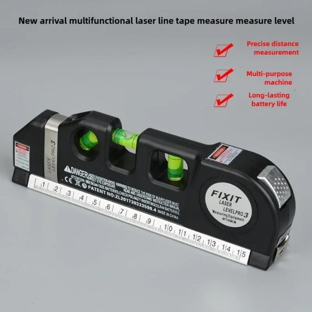 Multipurpose Laser Level Aligner 3 Line Modes Cross Vertical Horizontal Laser Measuring Distance Measurement Tool Anti-slip Grip