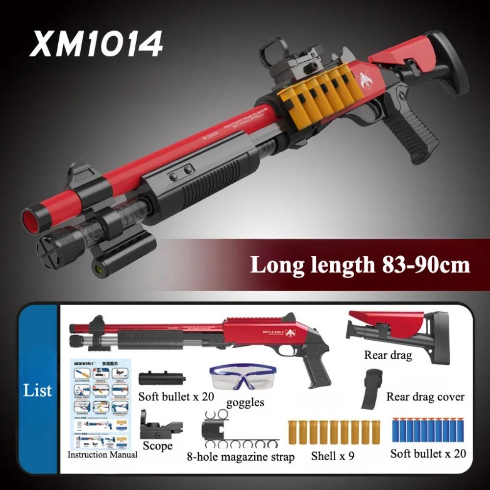XM1014 Soft Shell Ejection Launcher Toy Rifle Gun Foam Dart Dual Nozzle Shotgun Model for Kid Adult Outdoor Game Christmas Gift