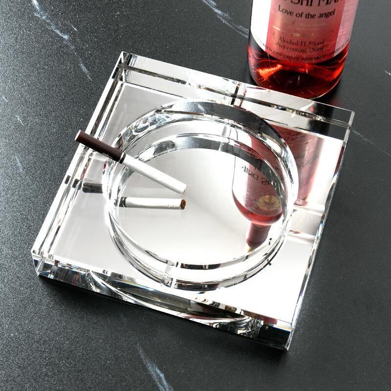 JINGRUIXIANG Prismatic Crystal Glass Ashtray