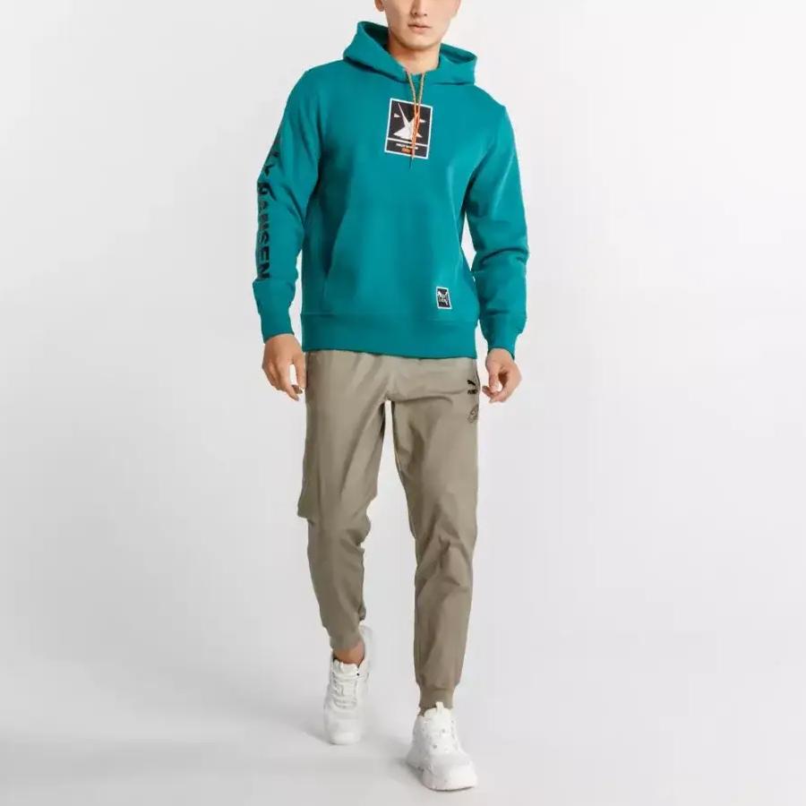 Men's Sweatshirt PUMA x HELLY HANSEN Fleece Lined Thermal Sports Pullover Hooded Long Sleeved Sweatshirt Men's